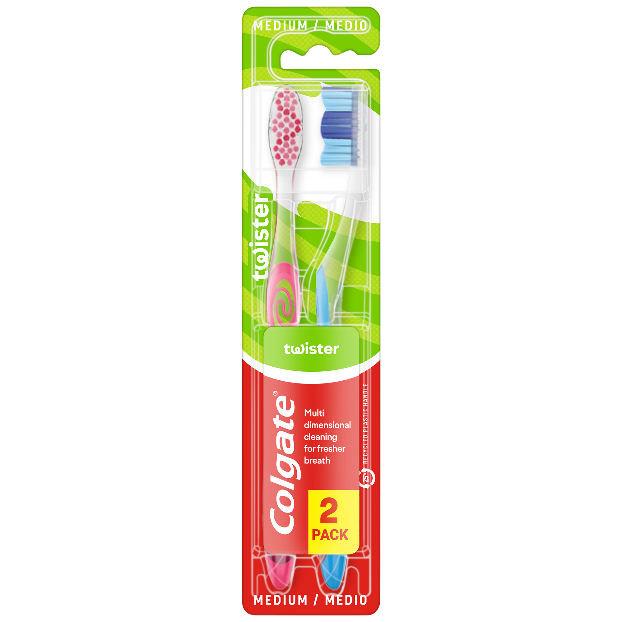 Colgate® Twister Fresh Medium Toothbrush Twin Pack